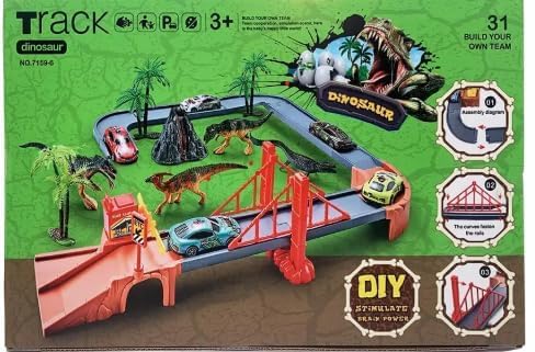 TOYVELLY DIY Racing Car Railway Slot Track Set | Self-Assemble Plastic Racing Car Toys for Kids Boys & Girls | Easy Building Car Track Toy 2