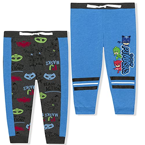 PJ Masks Catboy, Gecko and Owlette 2 Pack Jogger Sweatpants Set for Toddlers and Little Boys – Red or Blue