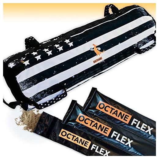Octane Flex Adjustable Sandbags for Fitness 75lb - Home Workout Sandbag Set with 3 x Filler Bags and Exercise Poster - Training Weighted Sand Bag Equipment with Handles for Gym & Crossfit USA (75)