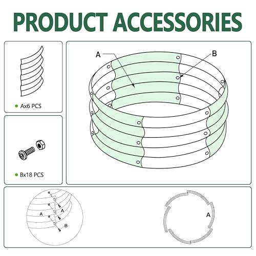 Image of 3Pack 3x3x1ft Galvanized Raised Garden Bed, Planter Raised Garden Beds Outdoor, Round Clearance Raised Garden Beds for Gardening Vegetables