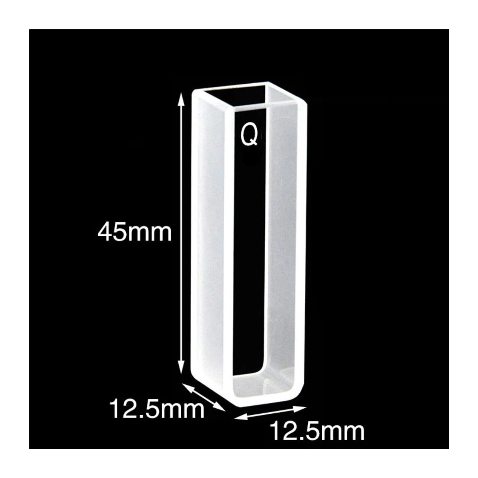 Cuvette al Quarzo da 2 Pezzi con coperchi, Dimensioni 12,5 * 12,5 * 45 mm, Percorso Ottico 10 mm, JGS1, traslucenza su Due Lati, Adatte for Laboratorio spettrofotometrico