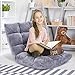 Giantex Folding Floor Chair with Back Support, 14 Adjustable Position, Padded Sleeper Bed, Couch Recliner, Gaming Floor Chairs for Adults, Meditation, Living Room (Grey)