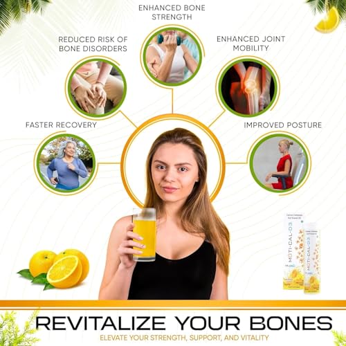 Image of Calcium and Vitamin D3 Tablets | 60 Sugar-Free Effervescent Calcium Tablets for Women & Men, Maximum Bone Density & Joint Health Support, Fast Absorbing Formula (Pack of 4)