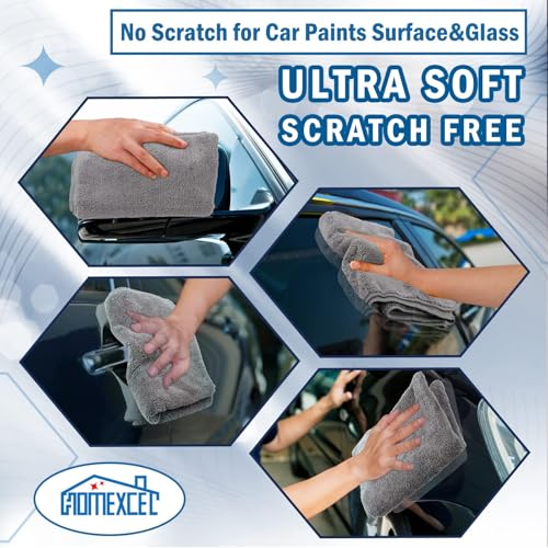 Image of HOMEXCEL Professional Large Microfiber Car Drying Towels 8 Pack, 31 inch x 24 inch