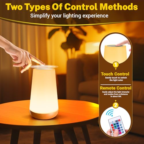 Lampe de Chevet Tactile 13 Couleurs Rechargeable Morotty