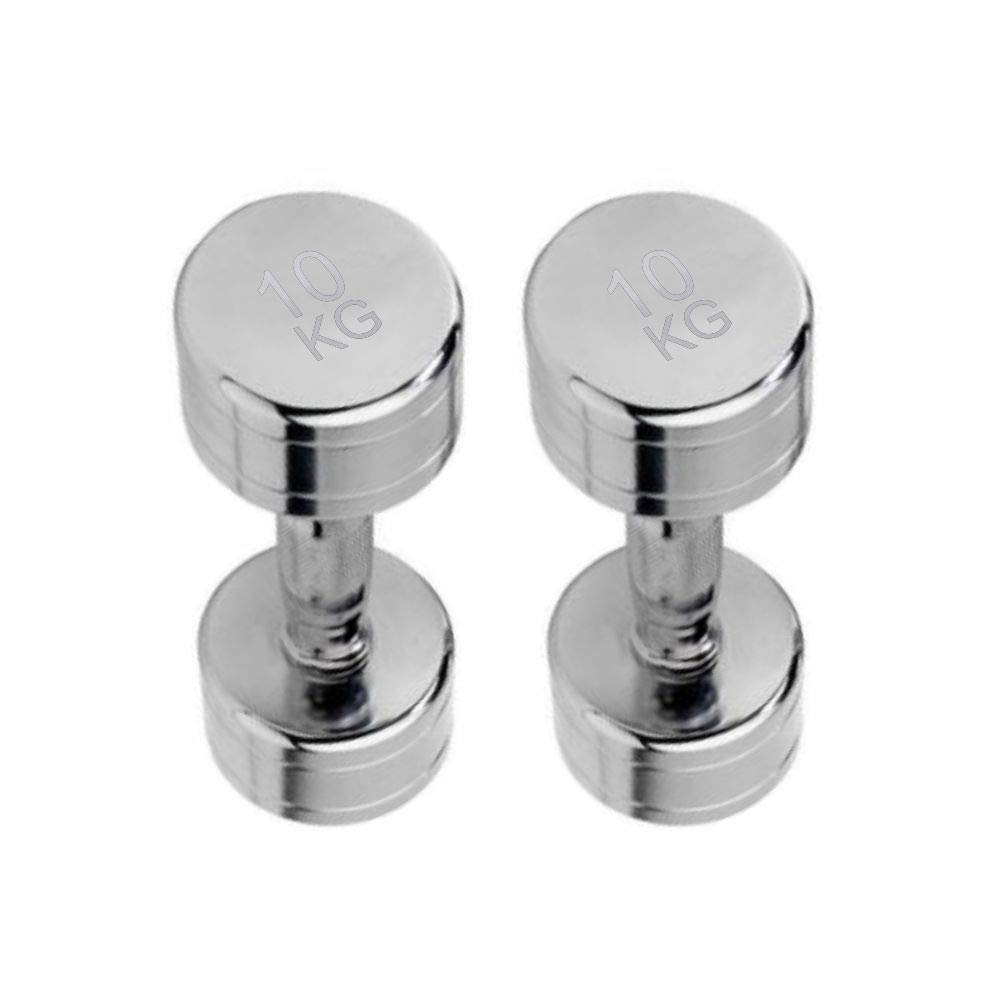 Amazon Brand - Koxtons Chrome Dumbell 10 Kg(Pair of 2), Premium Round Shape Dumbell, Chrome (B08R9RD15G) Amazon Price History, Amazon Price Tracker
