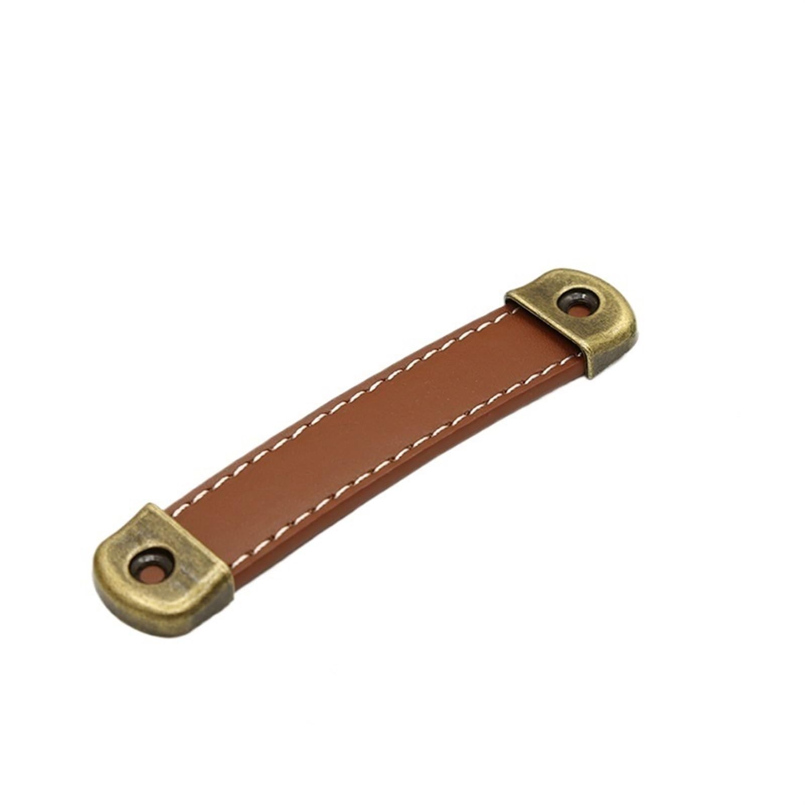 CQAHDSEVF Leather Drawer Pulls, Leather Drawer Knobs Multicolor Brass 96-160mm(Card Brown,96mm)