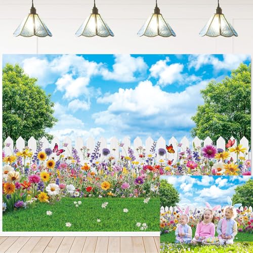 Fondo fotográfico Primavera Pascua 8x6 pies miniatura 1
