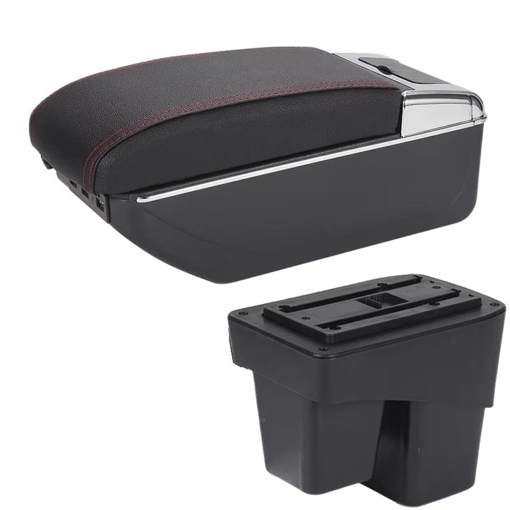 SXQPOCAR For WR-V For Fit For Jazz 3 2014-2020 Car Armrest Box Storage Box Retrofit Parts Replacement Parts(A1 Black red 7USB)