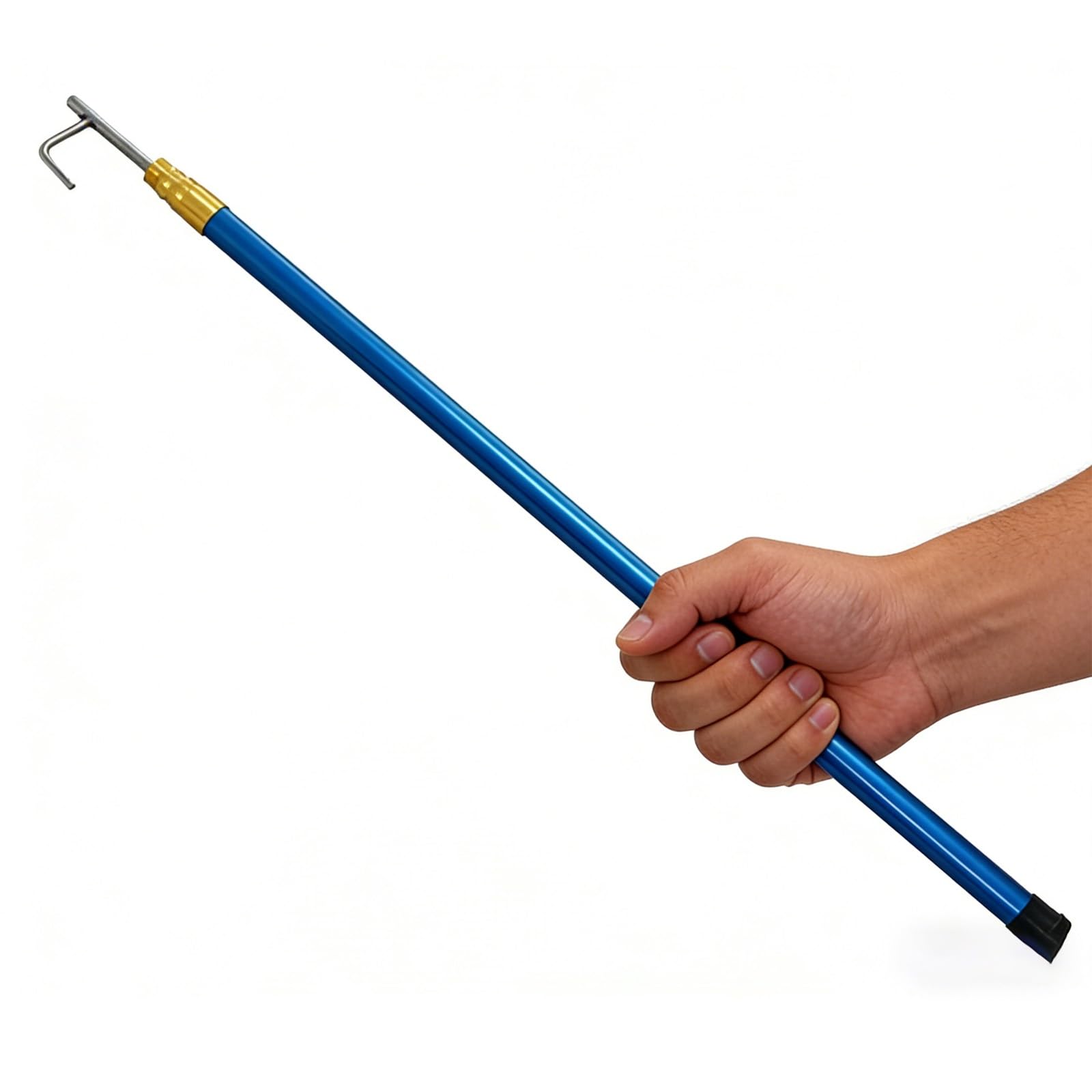 Palo di Salvataggio, Gancio telescopico per Barca in Acciaio Inox 304 - Palo di ormeggio Regolabile da 4 m per Soccorso e Recupero - Accessorio Resistente per Pesca e Nautica da 4 Metri (Blu