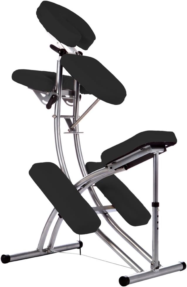 Foldable Aluminium Portable Massage Chair - BLACK