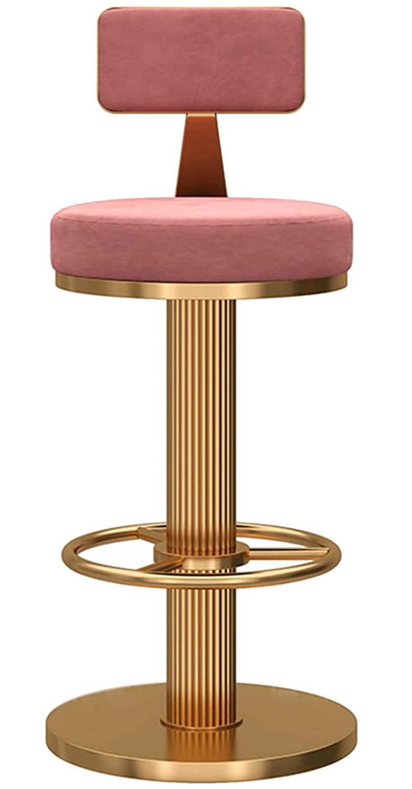 Tabourets de bar modernes velours pieds métal doré chaises cuisine