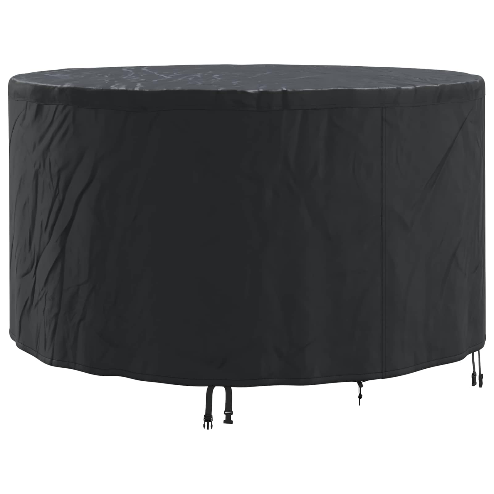 Knerpwd 420D Oxford Fabric Black Round Waterproof Outdoor Furniture Cover 157X157x85 Cm, With Snap Closure And Storage Bag