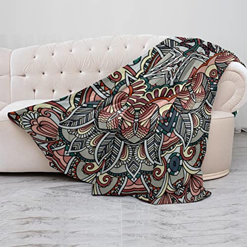 Couverture douce motif mandala floral, cadeau idéal lit