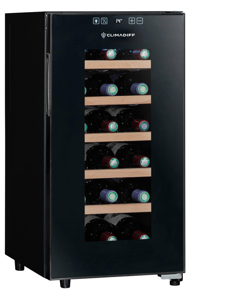 CLIMADIFF CC18F Hybrid-Weinkühlschrank 18 Flaschen Temperaturbereich 11°C-18°C freistehend