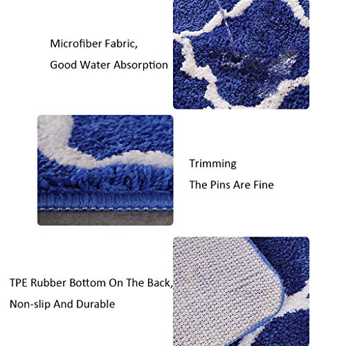 QVIVI Polyester Mikrofaser Badematten Set, Rutschfestes Wasserdichtes Set 4-teilig, Duschvorhang + U-förmige Rug + WC… – Bild 5