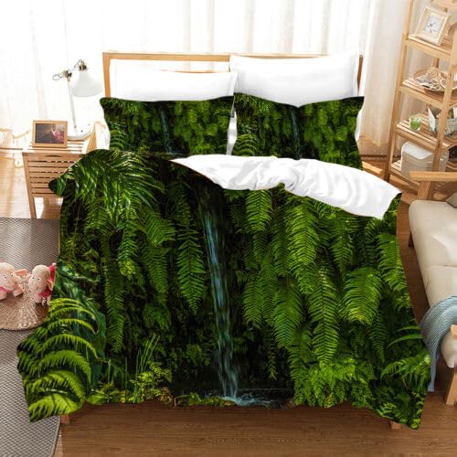 Housse de Couette Enfant Forêt Verte 90x190 pour une Chambre Nature