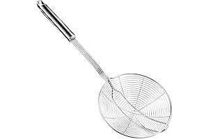 Deep Fryer Scoop; Best Steel Spider Strainer Skimmer Ladle for Kitchen Cooking and Frying
