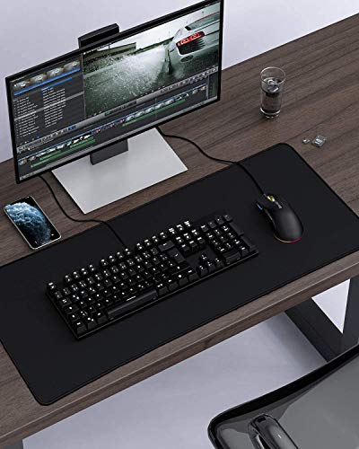 Image of JIALONG Large Gaming Mouse Pad, XXL Desk Mousepad with Stitched Edges, Non-Slip Base Keyboard Pad for Gamer, Office & Home Classic Black