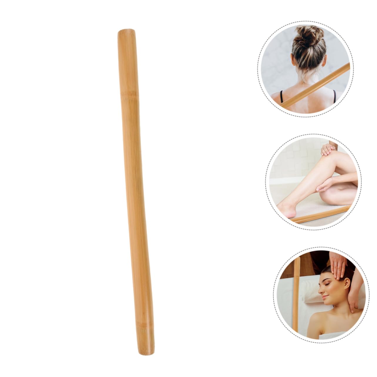 SHERCHPRY 3 Piezas Palo de masaje de bambú. músculo cuello y espalda Gancho portátil cuerpo Yoga herramientas de masaje manual palo masajeador manual de bambú masajeador de mano Marrón claro