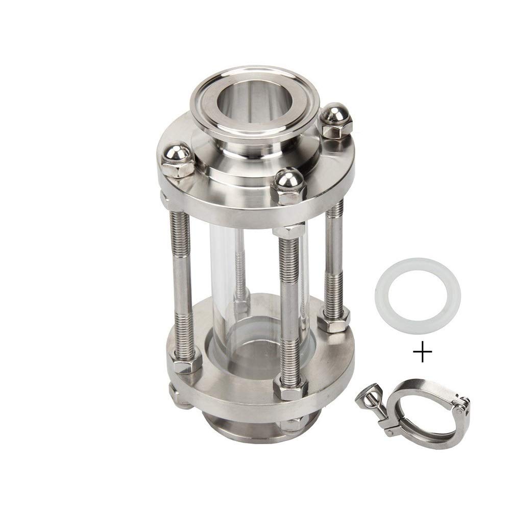 Wgd Jietou 19 Mm 25 Mm 32 Mm 38 Mm 45 Mm 51 Mm Flujo Mirilla De Dioptrías 304 De Montaje De Acero Inoxidable + 1.5" 2" Tri Clamp + Junta De Silicona (Size : 45mm Ferrule 64mm)