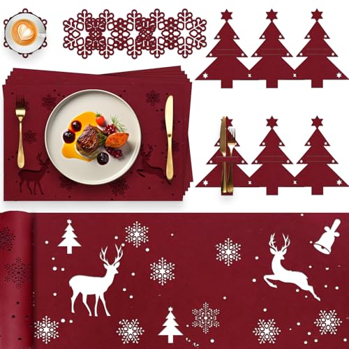 Kazaigou 19 Stück Tischdeko Weihnachten Platzset Weihnachten,...