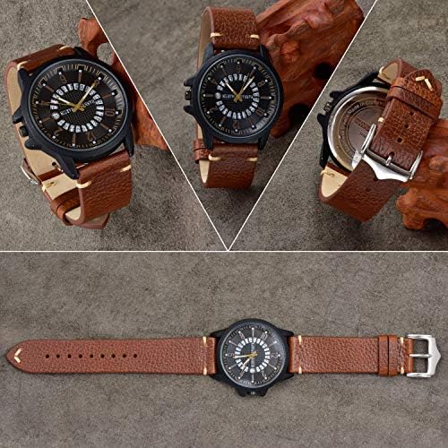 Leather Watch Bands 22mm for Men EACHE Vintage Watch Straps