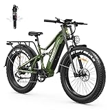 FREESKY 2500W BAFANG Motor Electric Bike for Adults, 48V 30Ah Battery Ebike 120 Miles, 38+MPH, 26' Fat Tire Mountain E Bike, Full Suspension, UL 2849 Certified by TÜV(with 𝗗𝗡𝗠 Air Rear Shock)