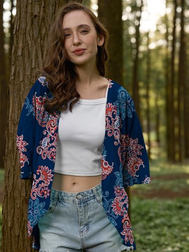 Image of Chunoy Women Short Sleeve Chiffon Kimono Beach Swimsuit Cover Up