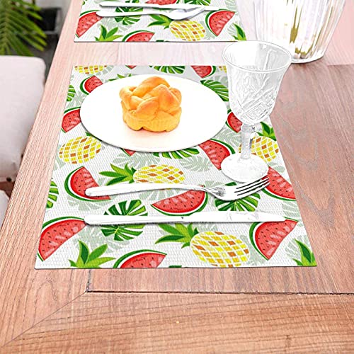 Set de table antidérapant PVC imprimé fruits rouges lavable - 6