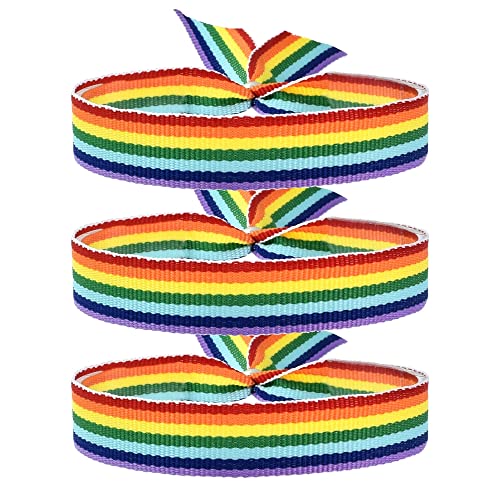 BDM - Pulsera Bandera LGTBI, Orgullo Gay, de Tela Con EL arcoíris. - 3 Unidades