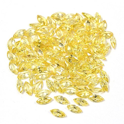 Pierre précieuse en vrac oxyde de zirconium jaune doré 2 x 4 mm