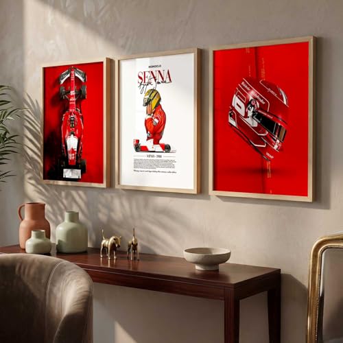 Image of walllane Big Formula 1 Framed Posters Gift Items for Boys Room Wall Decoration Bedroom Living Room Office Studio Decor | Car Poster Frame for Wall Decor Set Of 3 Size (19x25 inch)