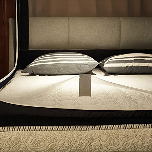Moustiquaire de lit double et simple rideaux de tente bleus en polyester - 4