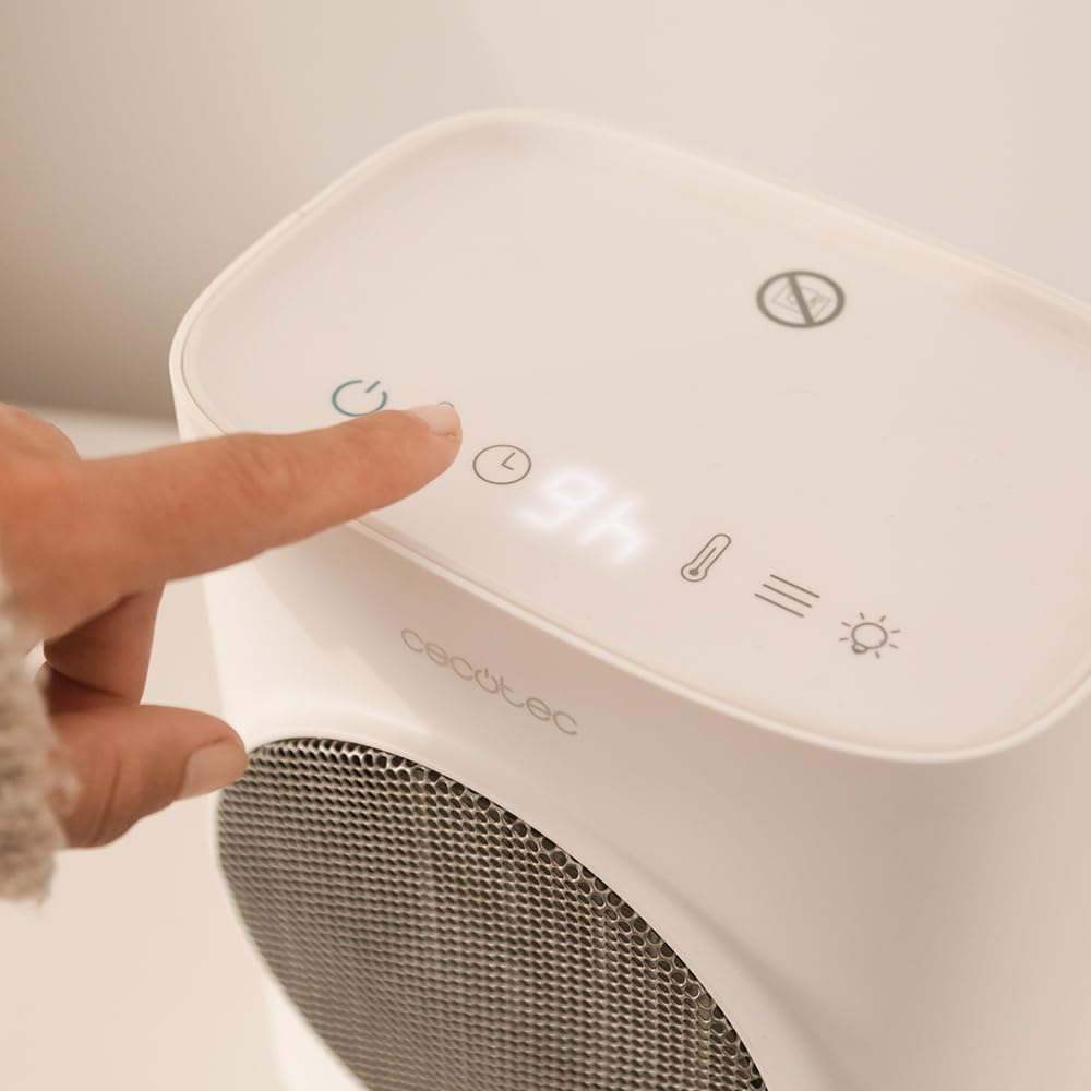 Cecotec Calefactor Cerámico de Sobremesa ReadyWarm 1570 Max Ceramic Smart White. 1500 W, Ceramic Technology, Pantalla Digital, Termostato RegulableBlanco