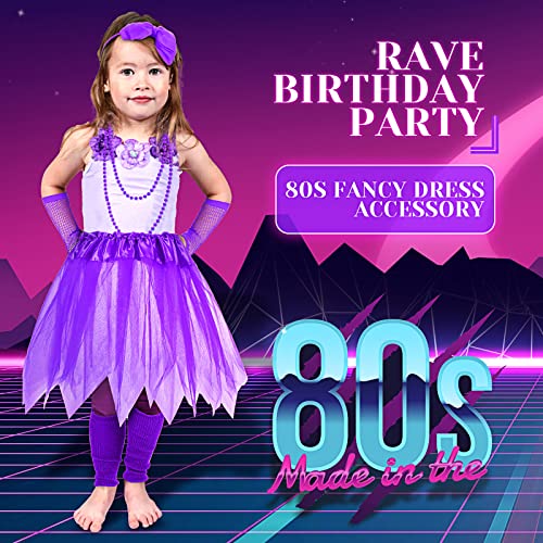Boyiee 10 Pcs 80S Costume Accessories For Girls 80S Outfit Christmas Costume For Kids Cosplay 1980S Theme Retro Party (Purple) #TOP2
