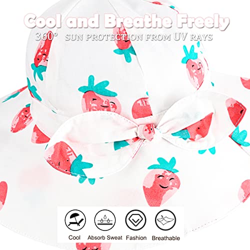 image for DANMY Baby Girl Sun Hat with UPF 50+ Outdoor Adjustable Beach Hat with