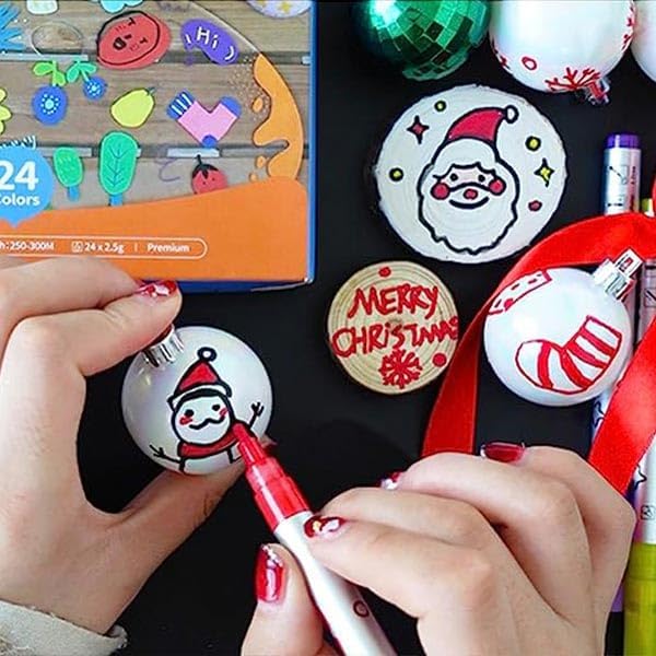 Miniatura 7 de Funto Bolígrafos de pintura acrílica para pintura de rocas, tela, madera, lienzo, metal, cerámica, vidrio, juego de marcadores de pintura de 24