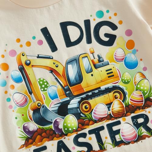 Image of Easter Bunny Shirt for Toddler Boys Girls Kids Funny Rabbit Letters Graphic Cotton Short Sleeve T-Shirt Top
