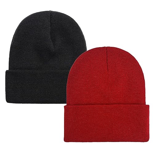Image of ZOORON Beanie for Men Women Warm Winter Hat Unisex Soft Knit Cuffed Beanie