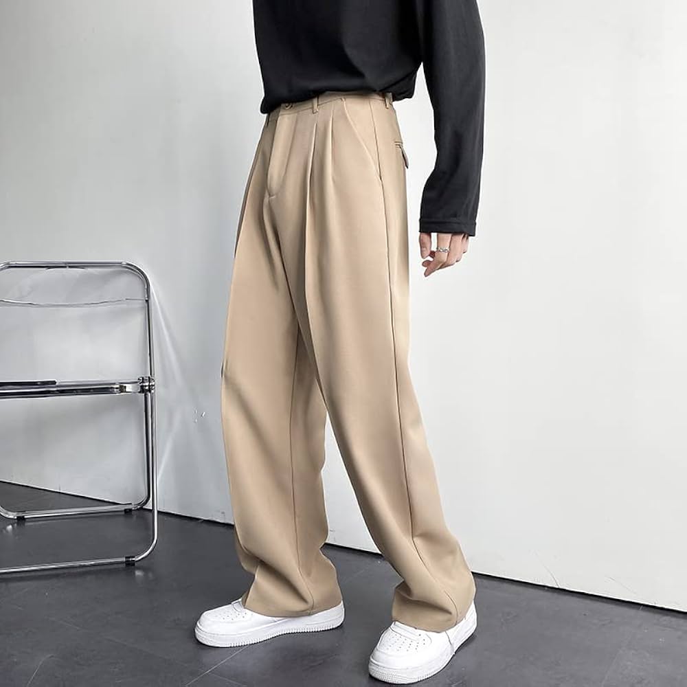 ［ミルク］un peu wide baggy slacks Chiclily High Waisted Wide Leg Pants, Lightweight Polyester