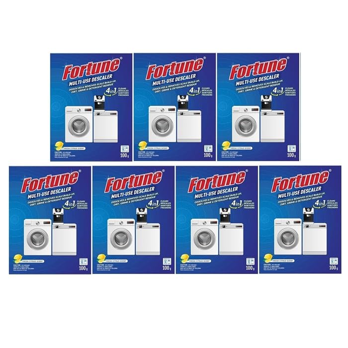 Descale Powder SET OF 7 from FORTUNE for Washing Machine, Dishwashers, Coffee Maker, Tiles etc.