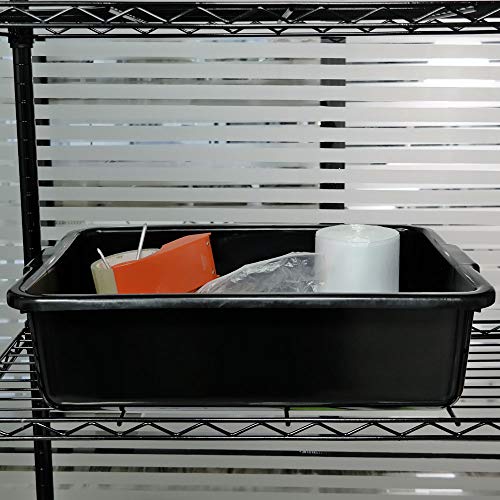 HOMMP 4-Pack Large Plastic Commercial Bus Tubs, 22 L Rectangle Utility Bus Box