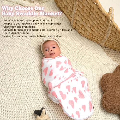 Image of Newborn Swaddle Blanket for 0-3 Month, Swaddles for Newborns Baby Girls Boys, 100% Organic Cotton Nursery Swaddling Blankets, Adjustable Sleep Sack for Babies (3-Pack)