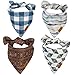 Remy+Roo Dog Bandanas - 4 Pack | Ryan Set | Premium Durable Fabric | Unique Shape | Adjustable Fit | Multiple Sizes Offered (Large)