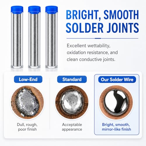 Image of 3Pcs High Purity Low Melt Solder Wire,0.8mm Diameter Rosin Core Solder,electrical solder for Electronic Electrical Soldering(0.8mm 8 /10 /12g) (3pcs 0.8mm /10g)