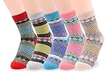 V28 Women's Cute Socks with Owls Pandas Tigers Foxes Various Pattern Mixed Colors