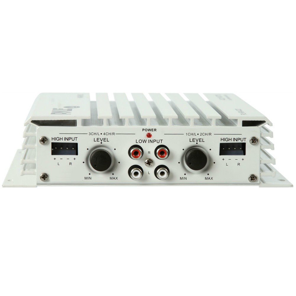Pyle Amplificador Impermeable Marino para Uso NÁUTICO PLMRA400 4 Canales DE 200 Watt RMS Y 400 Watt MAX por Barco Piscina Resistente A. EL Agua por EMBARCACIONES O Locales A. ÉL Abierto