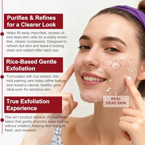 ABOUME Peel Shot Duo White & Black Rice Exfoliant - Gentle Rice Exfoliator for face and Body, Rice Peel for All Skin Types Skin Care (2PCS, 100ml Each)