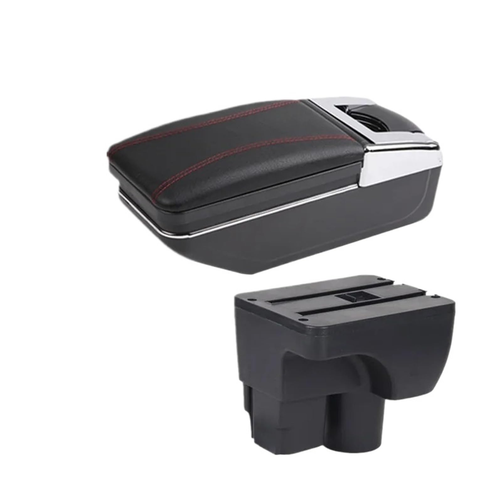 Umdjju A Red Line No Usb For Chevrolet For Sail 3 For Aveo 2014-2024 Armrest Box Storage Retrofit Car Accessories Car Centre Console Armrest Box(A Red Line No Usb)